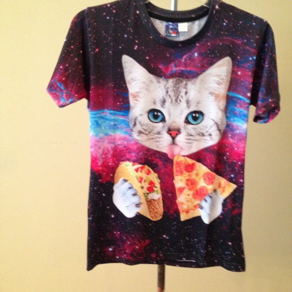 COSMIC T-shirt kitty pizza taco ladies size L - Picture 7 of 7
